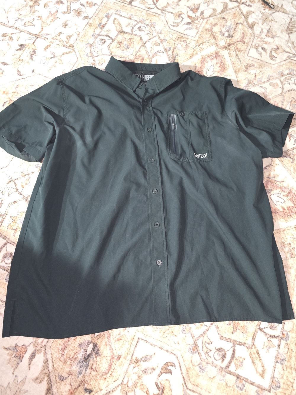Fintech Performance Button-down Shirt in Dark Green